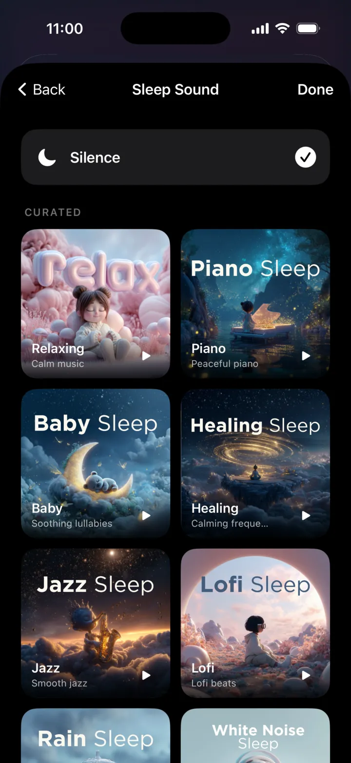 Choosing a sleep sound