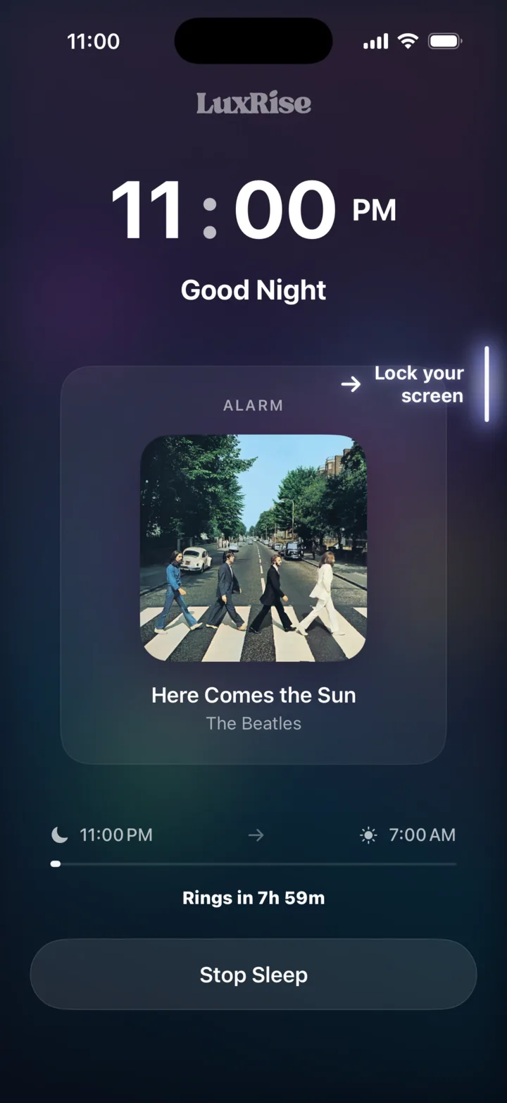 LuxRise sleep mode, good night